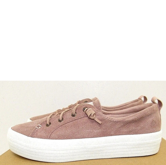 Womens Sperry Top-Sider Crest Vibe Blush Serpent Suede Platform Sneakers 9.5 euc - Picture 4 of 6